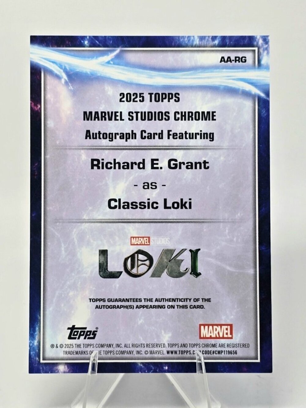 2025 Topps Chrome Marvel Studios Classic Loki #aa-rg Orange Refractor /25 Auto - Picture 4 of 4